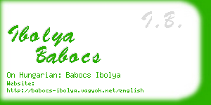 ibolya babocs business card